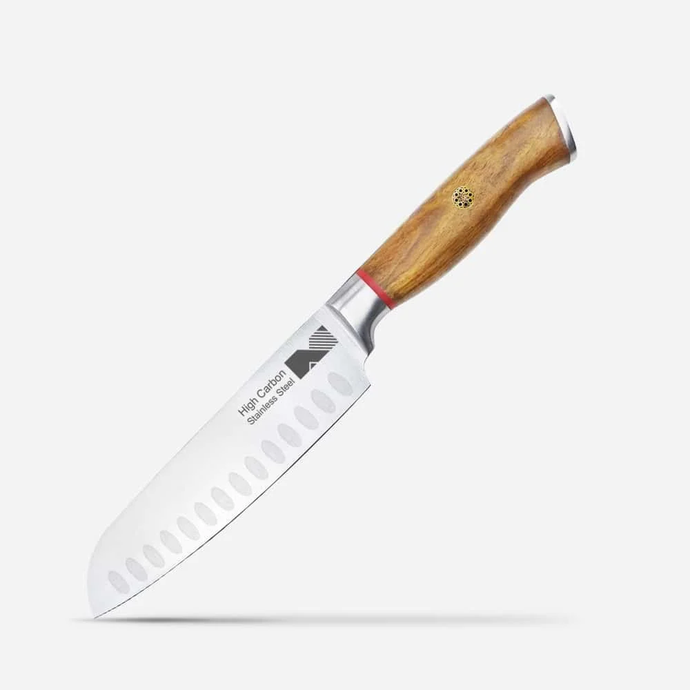 7-inch Santoku Knife with Wood Handle