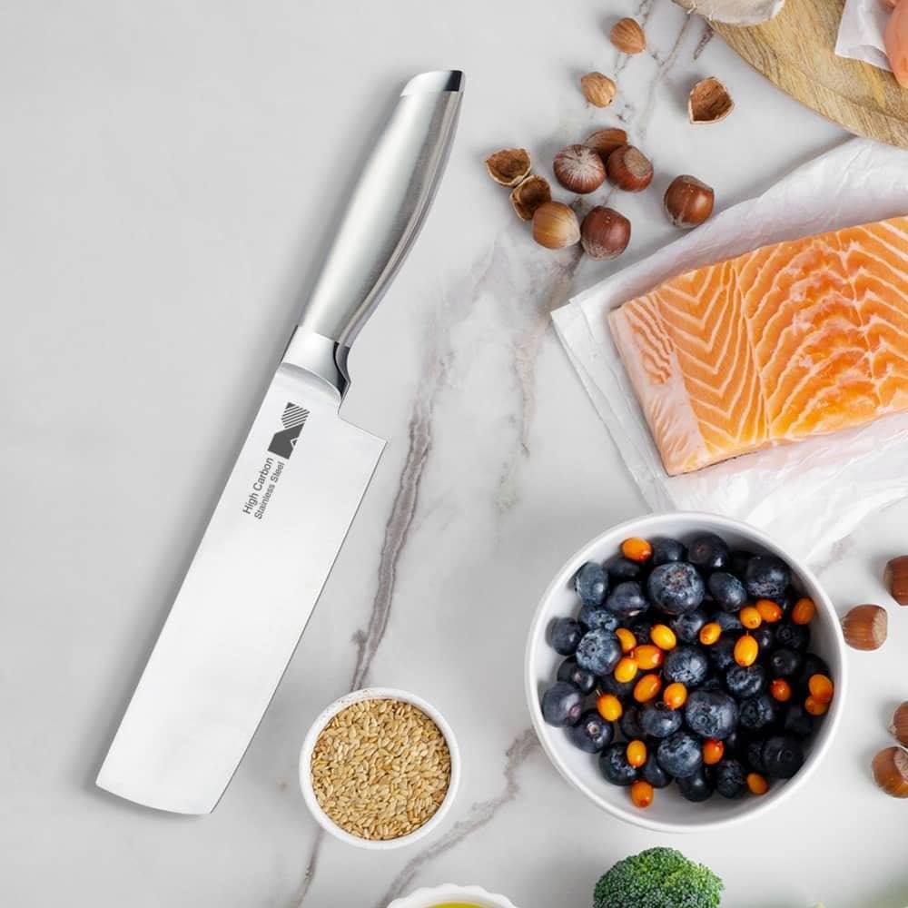 7-inch Nakiri Knife with Hollow Handle - Image 2