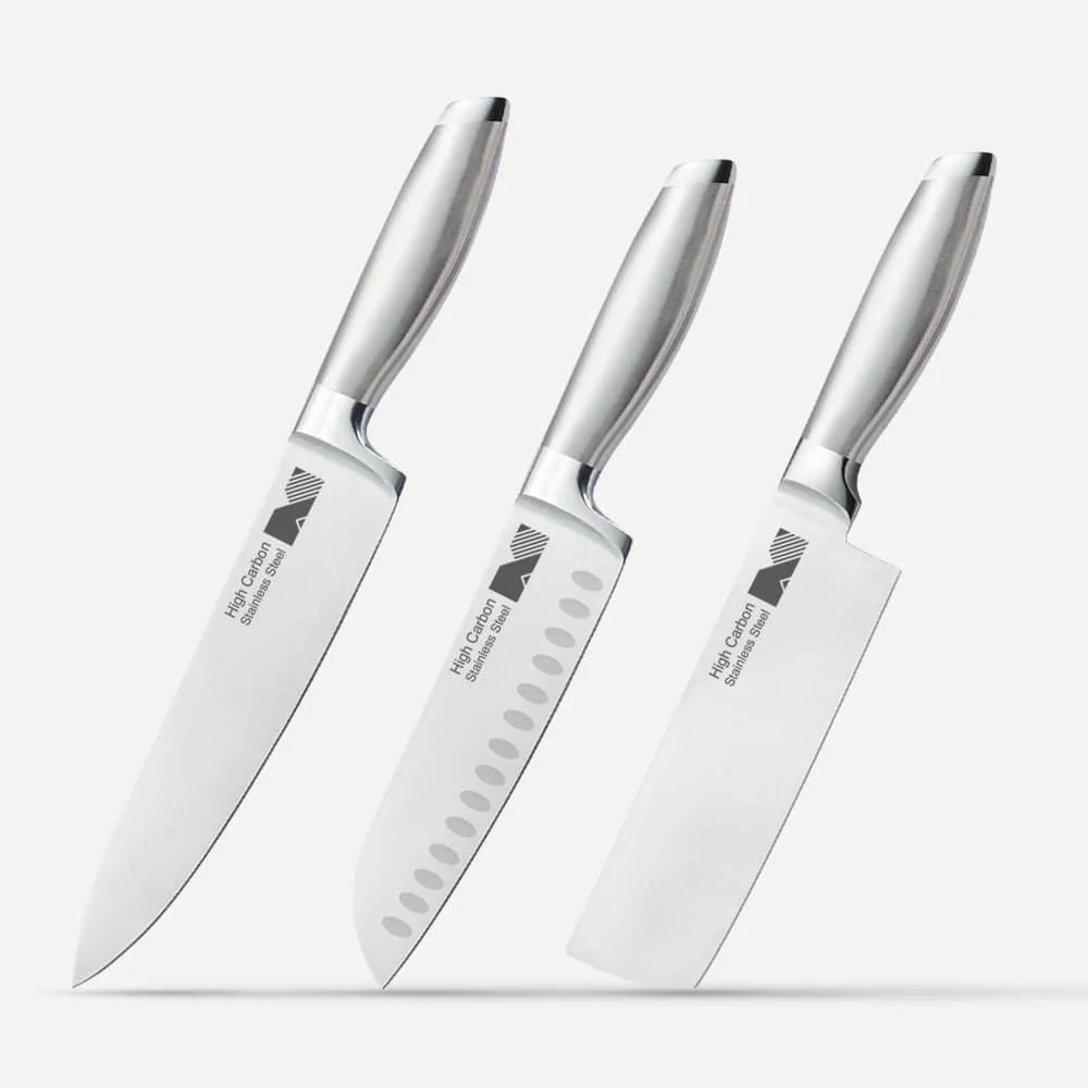 Set of 3 Hollow Handle Kitchen Knife