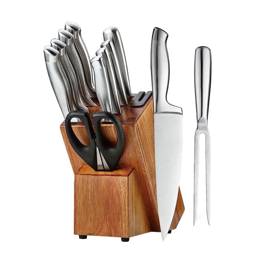 Set of 10 Acacia Knife Block Set